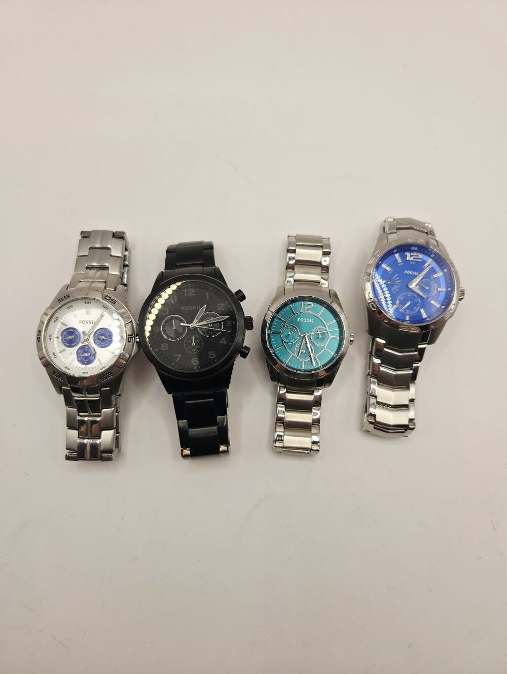 Fossil Men's Stainless Dial Watch Watches Lot 4 Nate Chronograph Arkitekt Gage